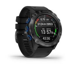 Умные часы Garmin Descent MK2I титановые с DLC-покрытием и черным ремешком