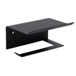 Держатель для туалетной бумаги с полкой(черный)