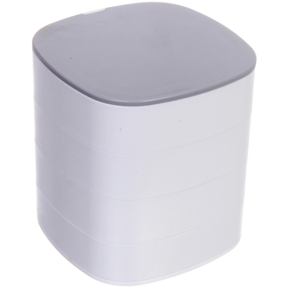 Органайзер для хранения с зеркалом «ПИОНТО», цвет белый, 12*11см (упаковка коробка)