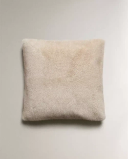 ZARA HOME НАВОЛОЧКА ДЛЯ ДЕКОРАТИВНОЙ ПОДУШКИ ИЗ ИСКУССТВЕННОГО МЕХА, СВЕТЛО-БЕЖЕВЫЙ