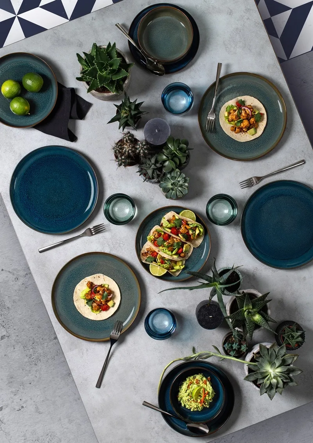 Like. by Villeroy&Boch Джинсовый обеденный набор Crafted на 2 персоны (4 шт.) 19-5168-2610 + 19-5168-2700