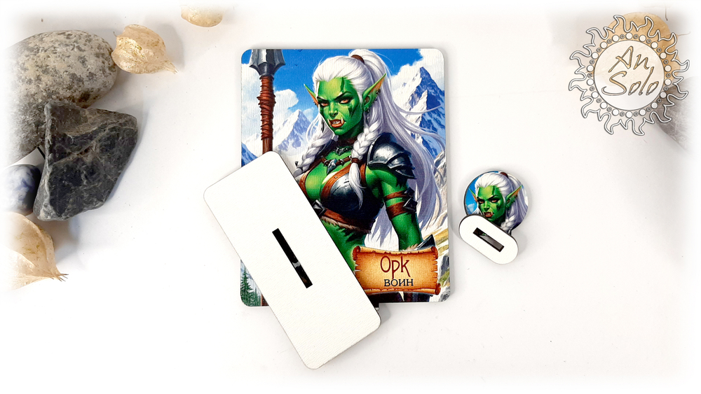 Женский аватар Орк Воин для настольных игр, ДНД