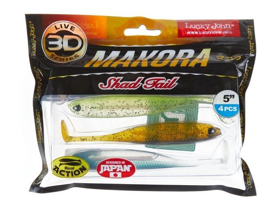 Виброхвосты LJ 3D Series MAKORA SHAD TAIL 5.0in (12,70)/MIX1 4шт.