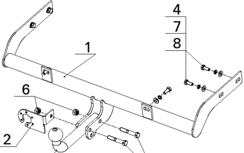 Фаркоп на DATSUN ON-DO (2014-) (без электрики, паспорт/сертификат в комплекте) Автос.DO 03