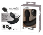 Черный вибростимулятор простаты Butt Plug с функцией расширения - 10,7 см.