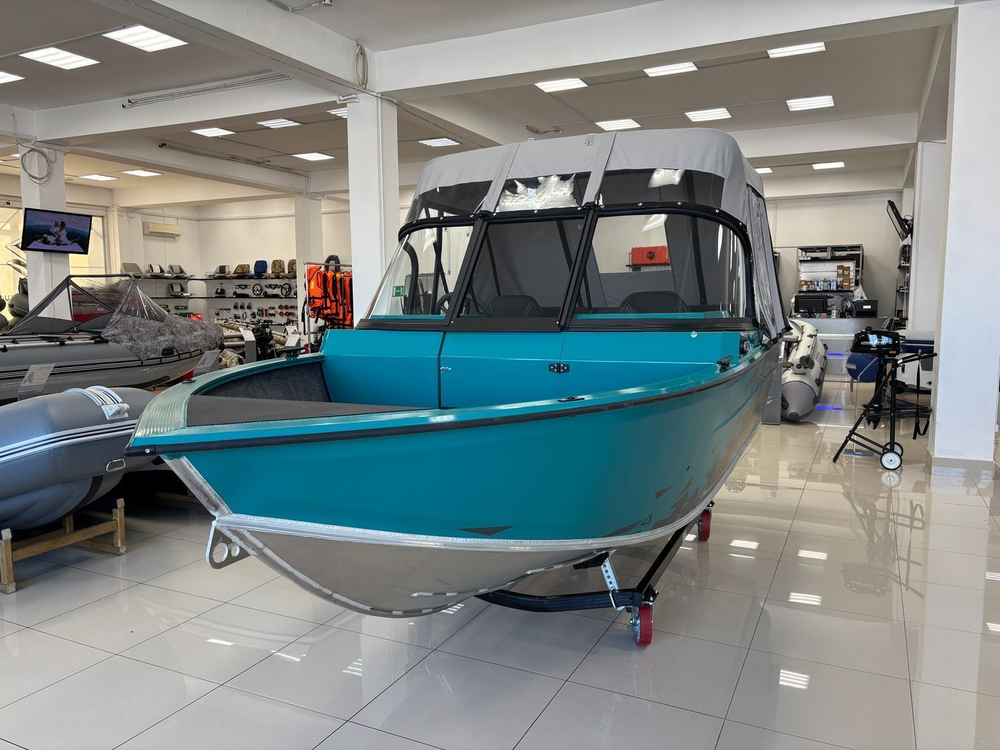 Моторная лодка, Триера 470 FISH, бирюзовый