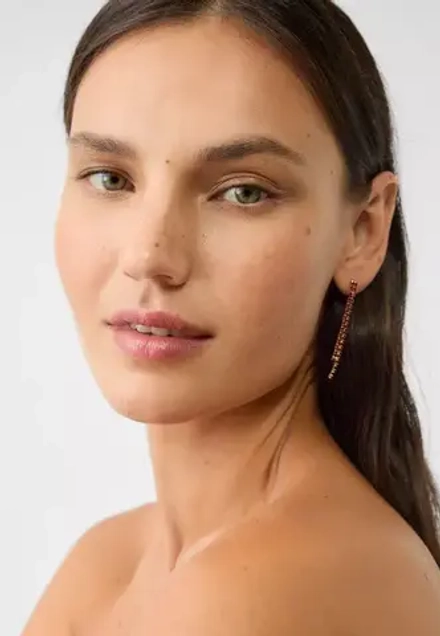STRADIVARIUS Набор из 9 пар сережек со стразами, бургундский