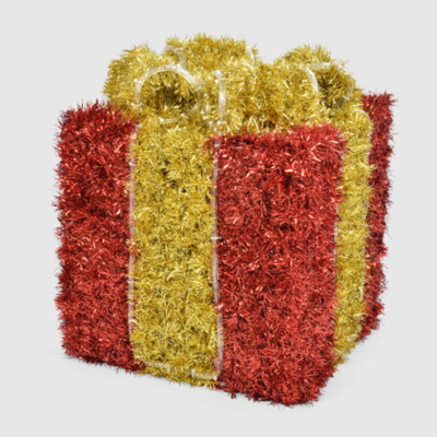 Фигура Bigdecor декоративная подарок красный, золотой бант, 50 см