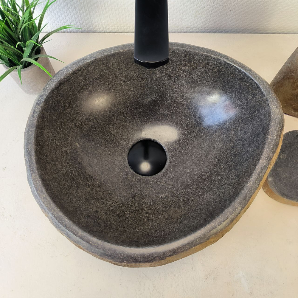 Раковина из речного камня RS-66030 36х32х15 из натурального камня