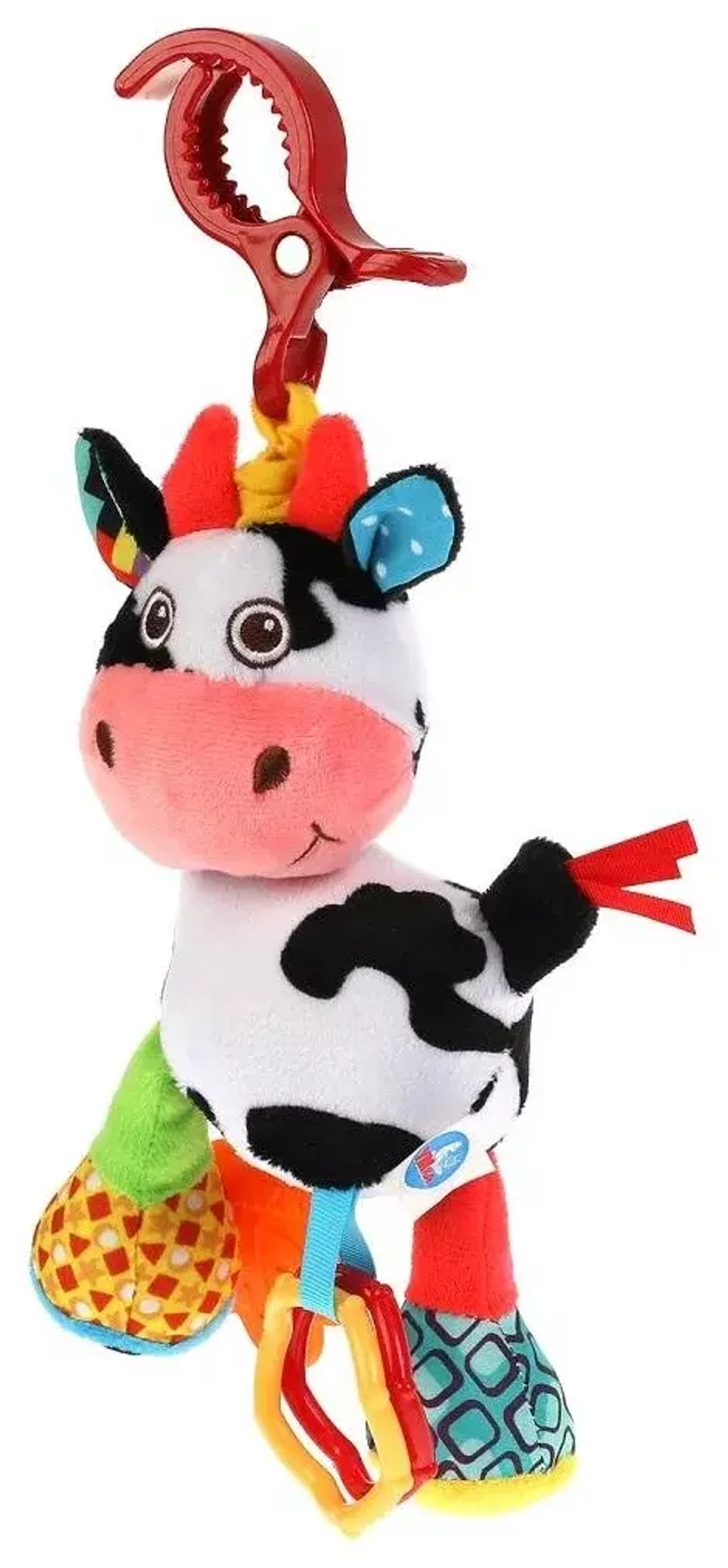 306983/Текстильная игрушка погремушка корова подвеска с вибрацией на блистере Умка/RV-C3/1