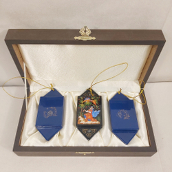 Набор ёлочных игрушек-конфет с ручной росписью Палех "Сказки" в футляре