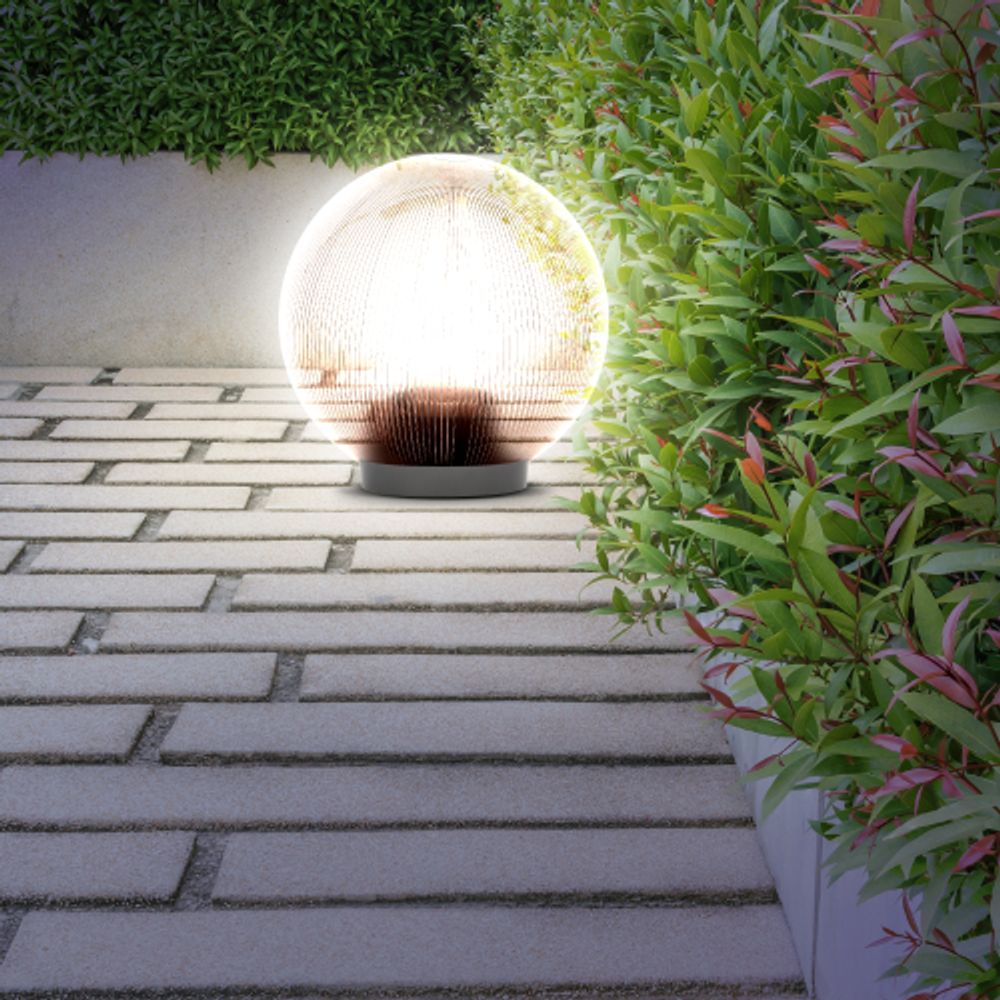 Садово-парковый светильник ЭРА НТУ 02-60-255 шар дымчатый призма на опору / кронштейн IP44 Е27 max60Вт d250mm