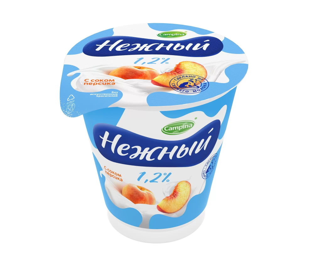 Йогурт Нежный с соком персика 1,2% 320г