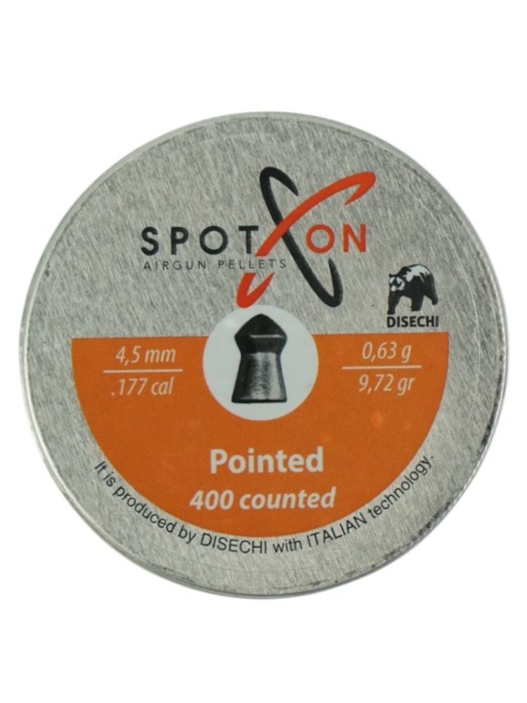 Пули для пневматики SPOTON Pointed 4,5 мм, 0,63 гр. (400 шт)