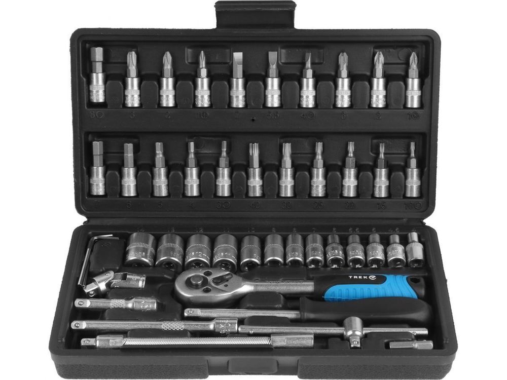Набор головок и бит 46 предметов TREK (1/4", 6 граней )