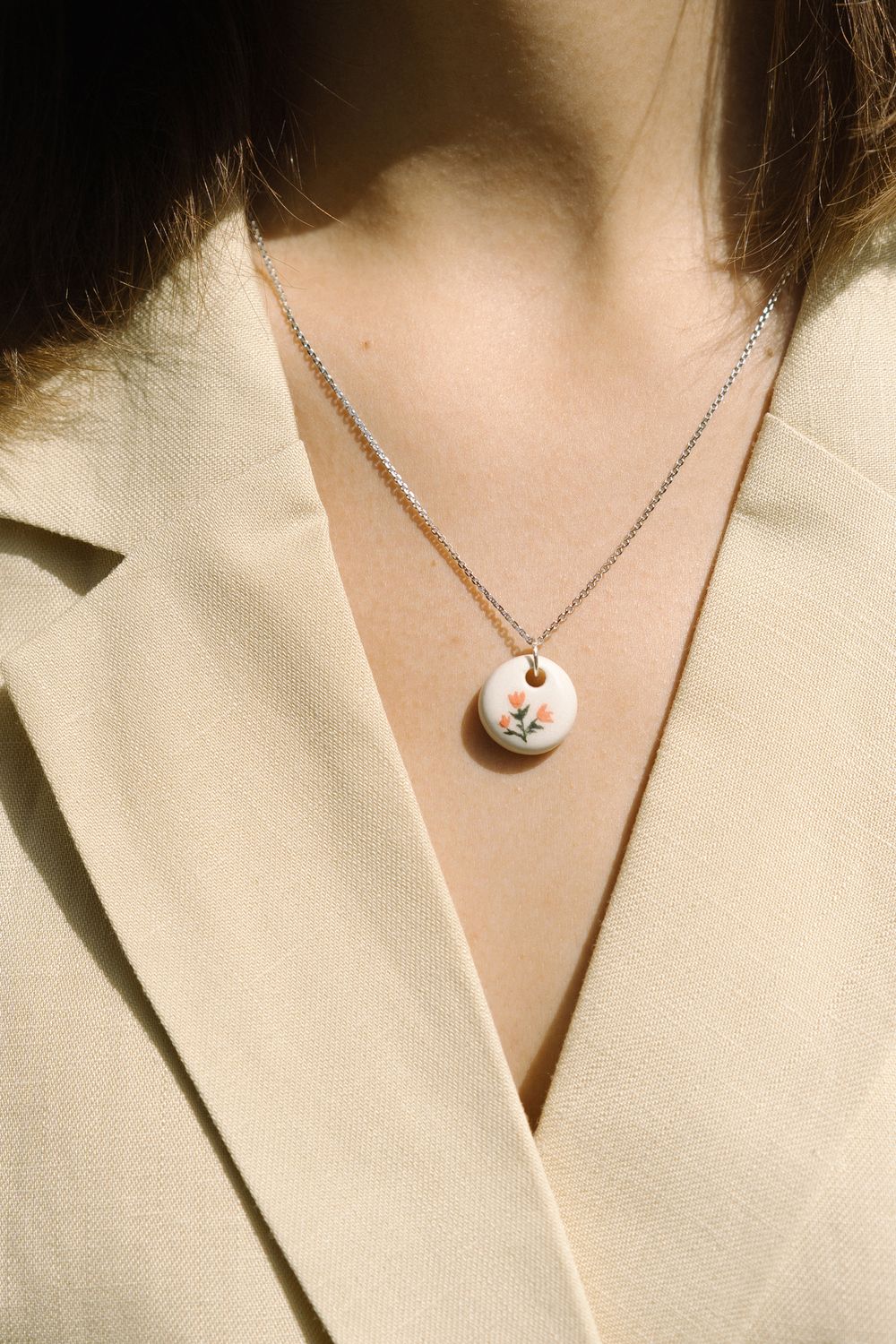 Кулон Цветок, керамика