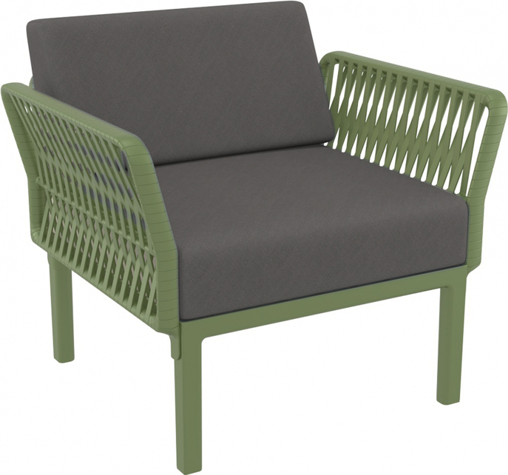 Комплект пластиковой мебели Siesta Contract Portofino Lounge, оливковый, темно-серый