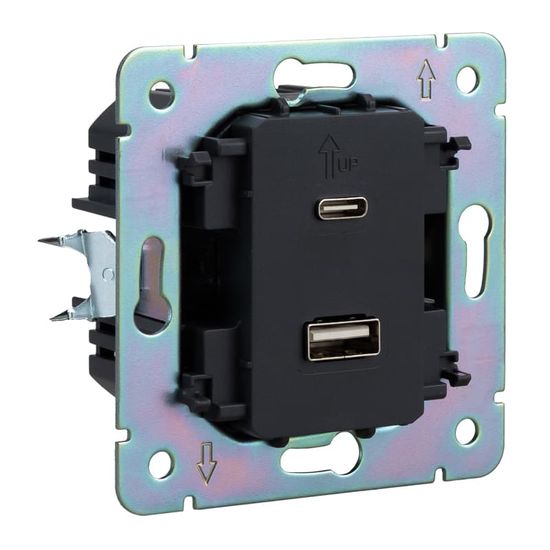 Розетка STRONG USB-A+Type-C 3А с функцией быстрой зарядки жемчуг KRANZ