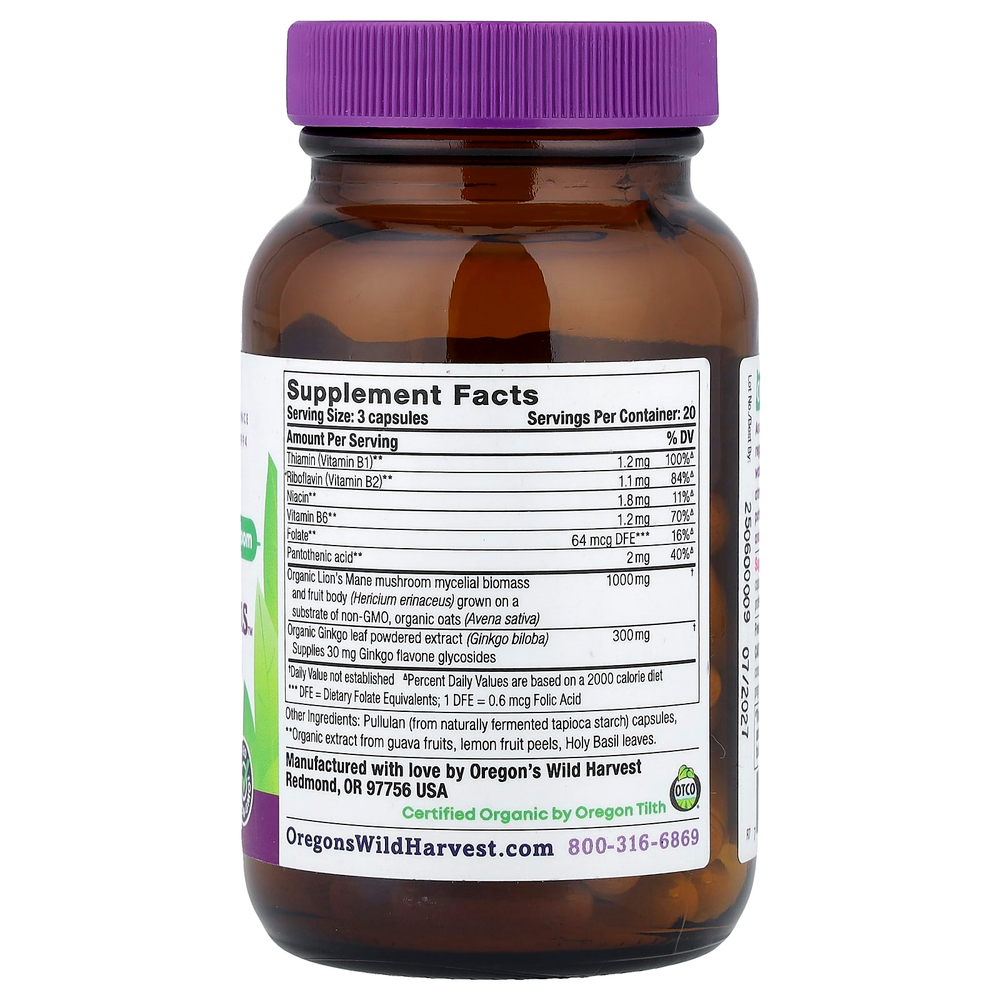 Oregon's Wild Harvest, ежовик гребенчатый плюс™, 60 веганских капсул