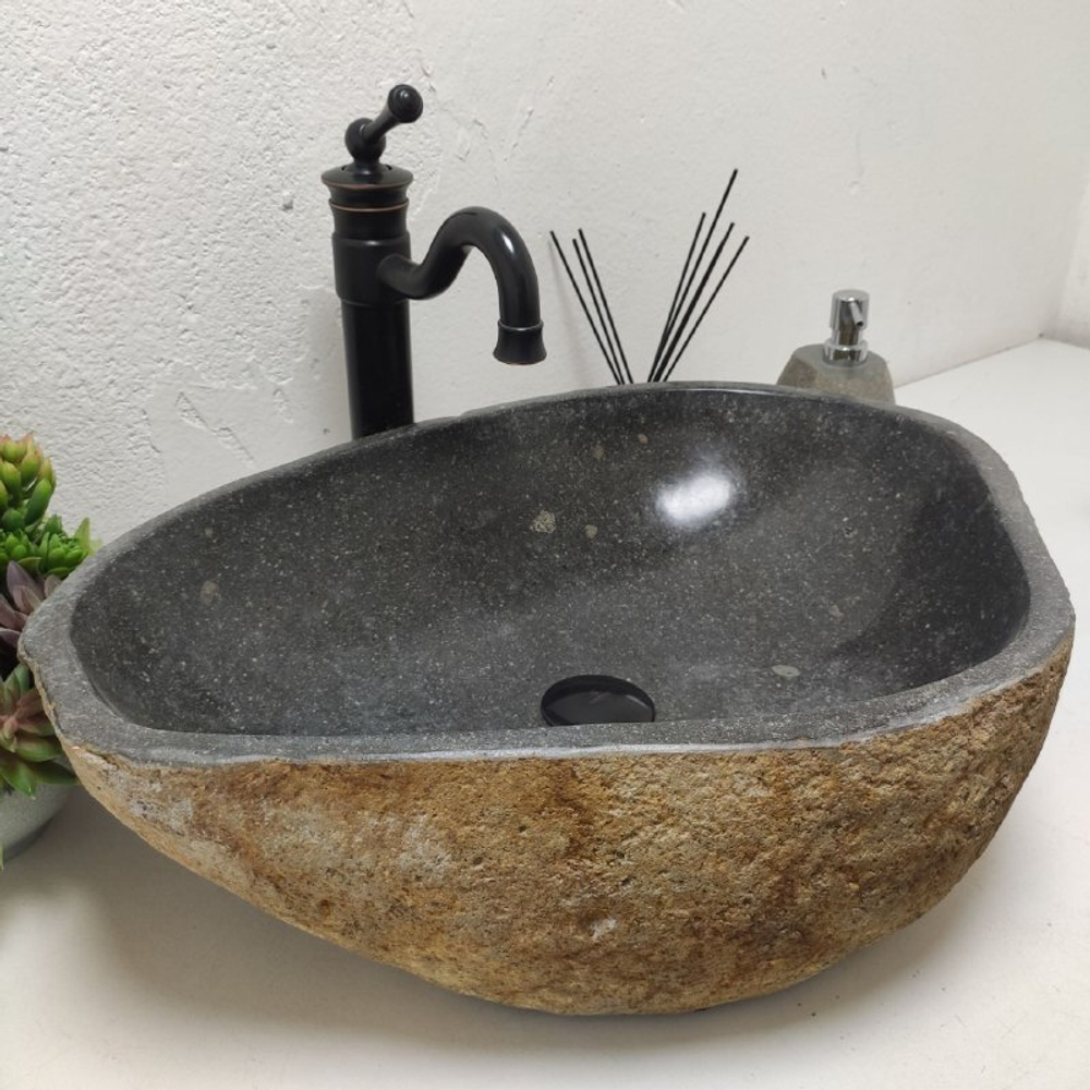 Раковина из речного камня RS-62010 (58*45*16)