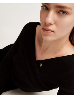 Колье Буква E серебро 925 пробы покрытое золотом