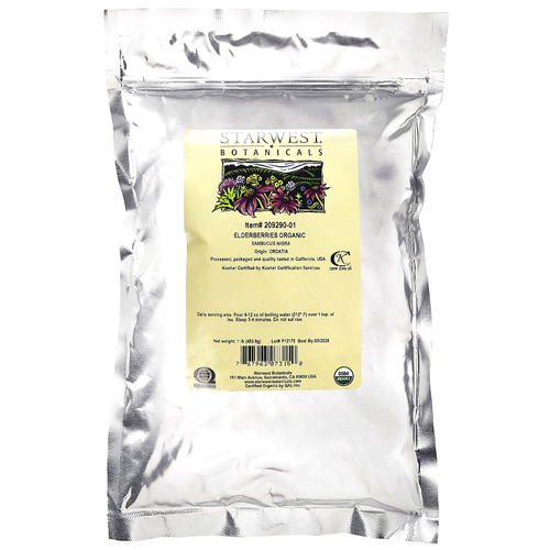 Starwest Botanicals, Органическая бузина, 453,6 г (1 фунт)