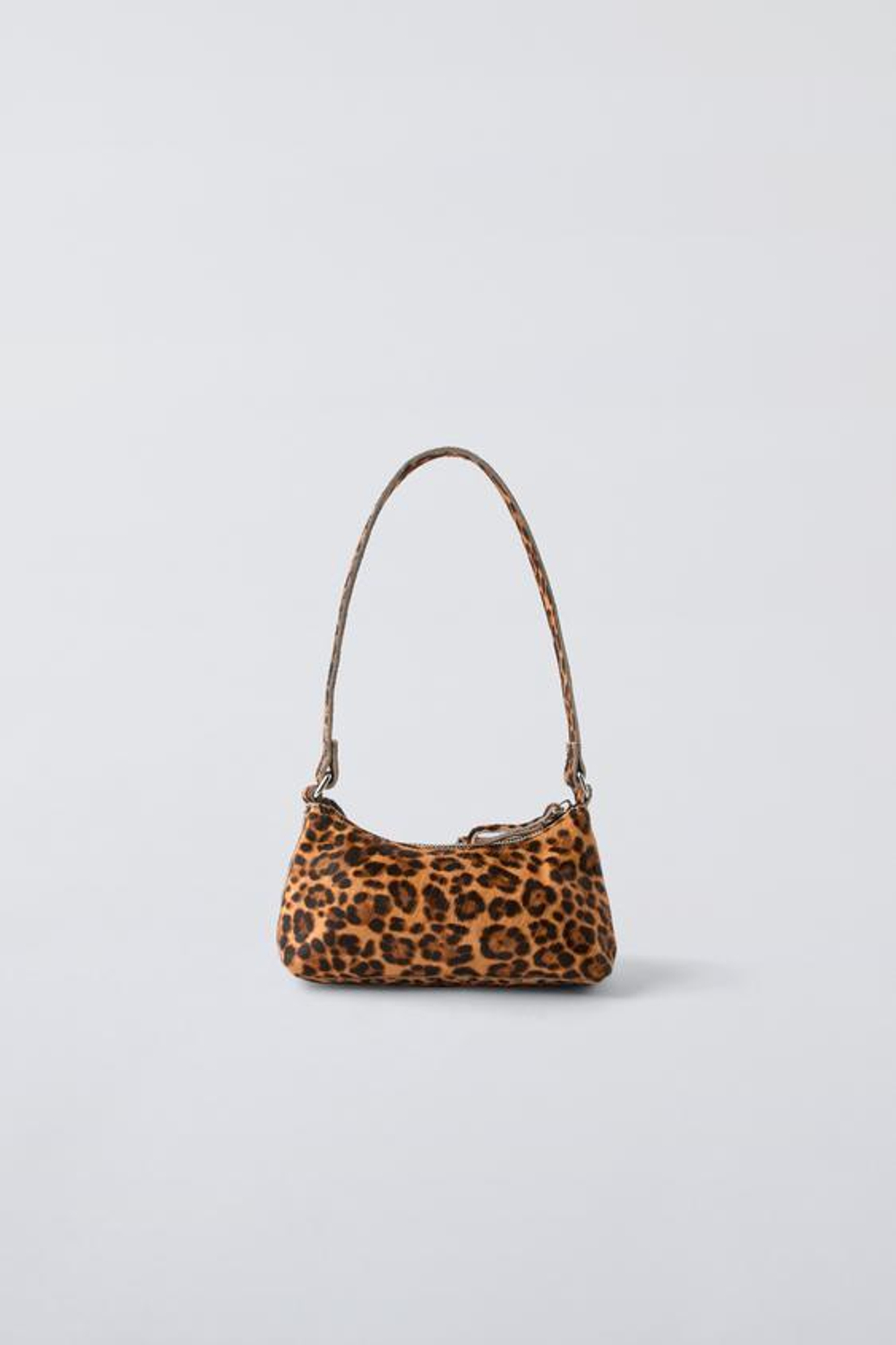 ZARA КОЖАНАЯ СУМКА С АНИМАЛИСТИЧЕСКИМ ПРИНТОМ, ЧЕРНЫЙ