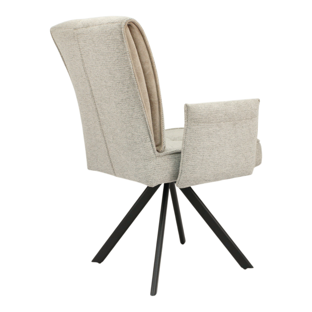 Стул поворотный "Понсо 360" (арт. 115П8), велюр Сиерра 03 бежевый, ножка профильная черная