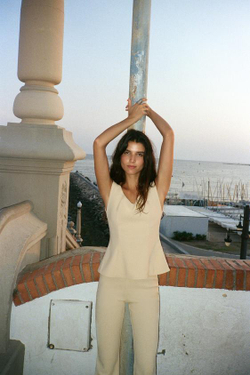 ZARA БРЮКИ FLARE ИЗ КРЕПА, СВЕТЛО-ЖЕЛТЫЙ