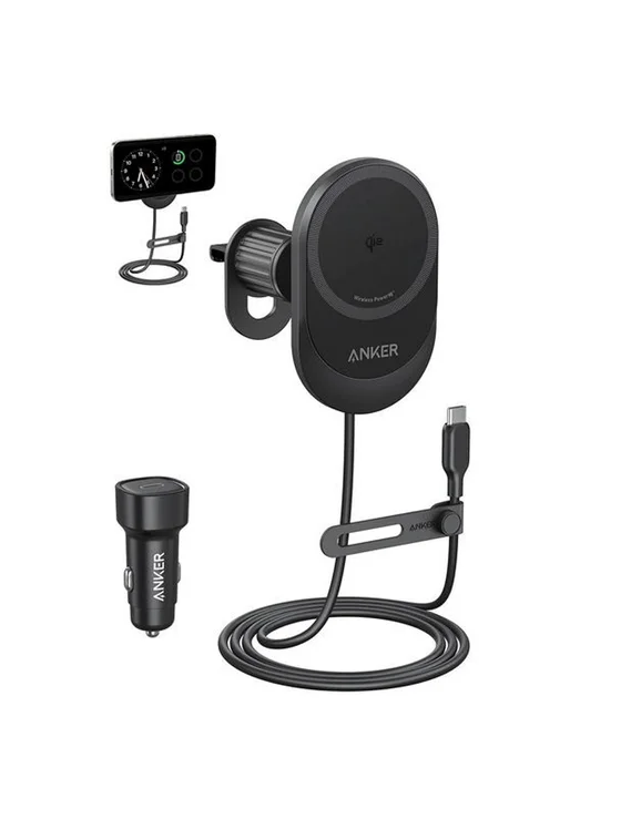 Беспроводное автомобильное зарядное устройство Anker B2932 15W (With Qi2) черный