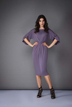 Платье сиреневое с цельнокроеным рукавом 03-02-21SS