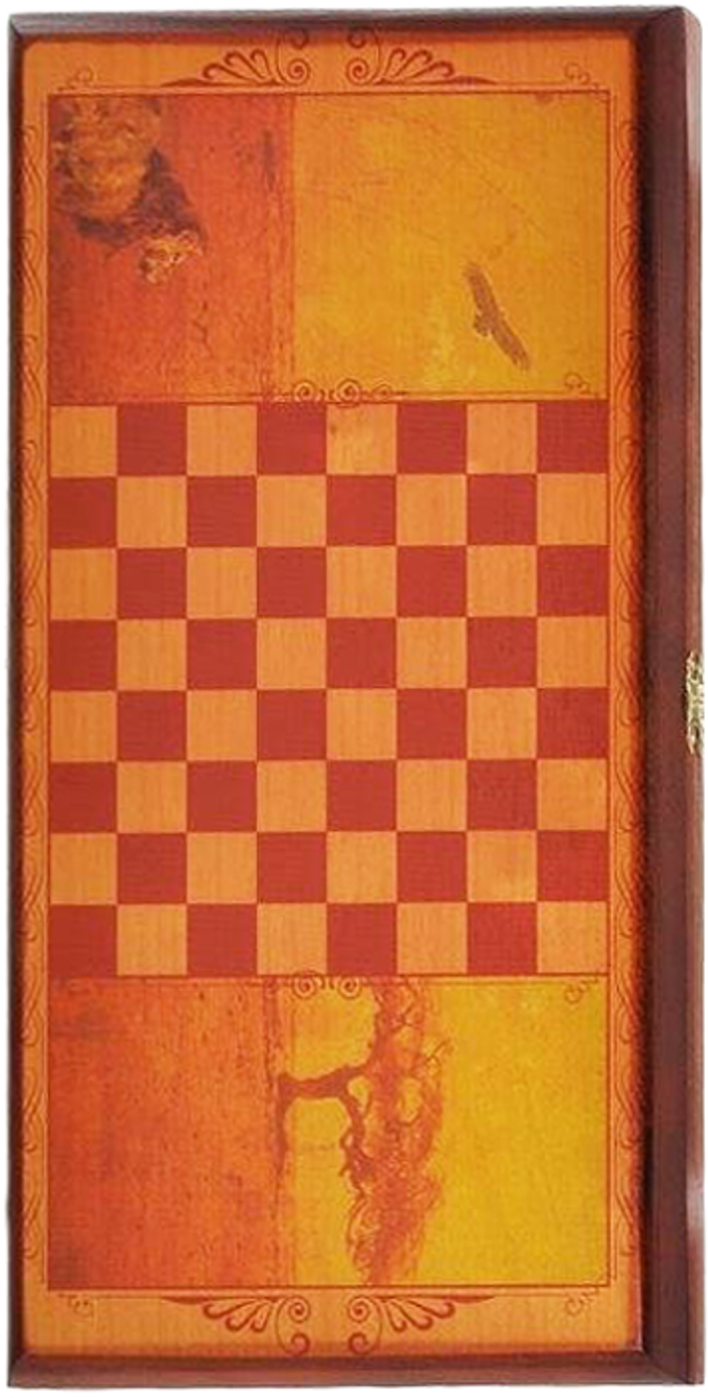 Нардя деревянные "Лев" 2 игры ( шашки, нарды), игральная доска 50 x 50 см. SA-42805