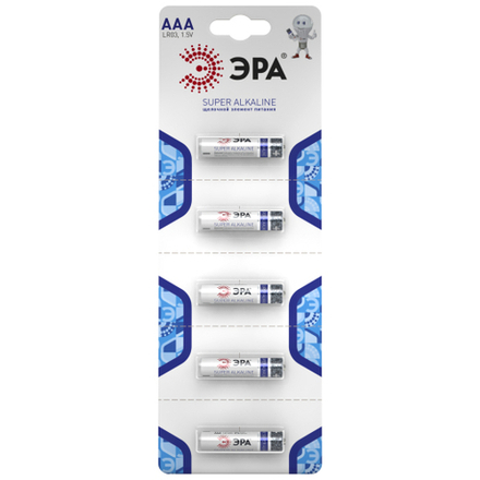 Батарейки ЭРА LR03-5BL Strip SUPER Alkaline