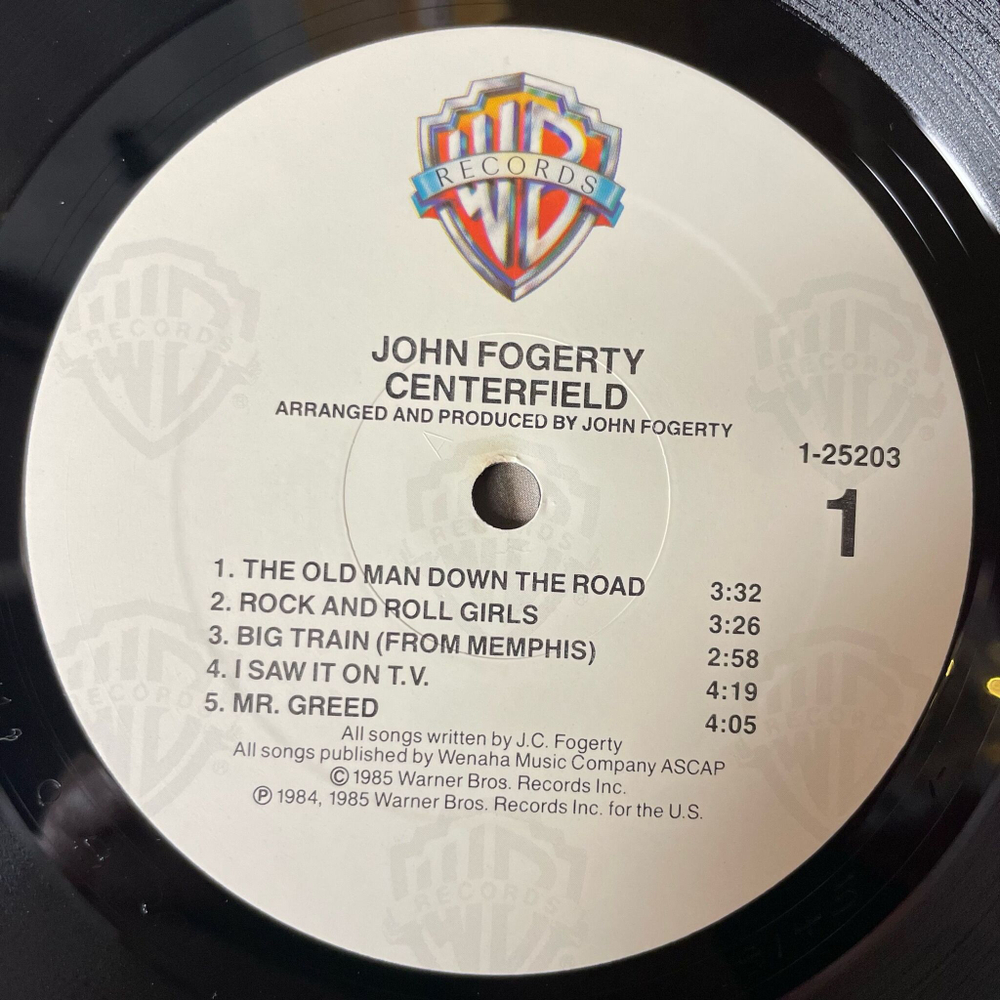 Винтажная виниловая пластинка LP John Fogerty Centerfield (USA 1985) The Old Man Down The Road