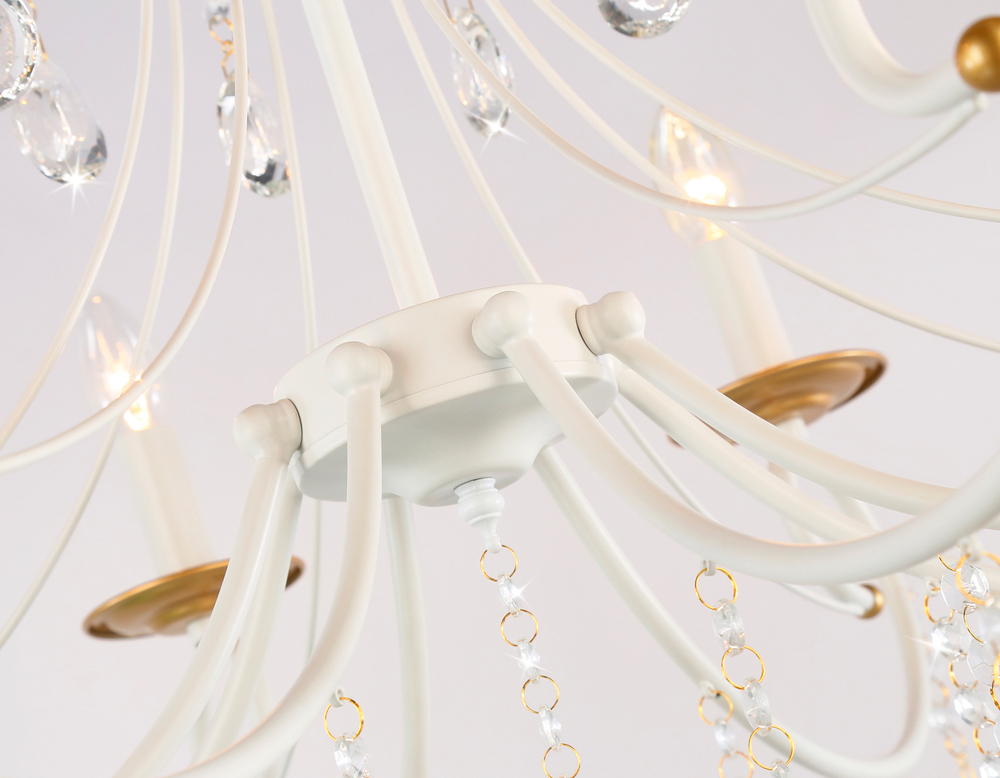 Светильник подвесной TR4917/8 WH/GD белый/золото E14/8 max 40W D740*930