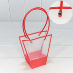 Пакет подарочный 16х16х8см Ваза для цветов (Красный)