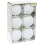 Набор шаров VELOUR «Стильная зима» 8 см (набор 6 шт), Белый