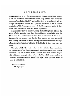 The Canterbury Tales of Chaucer. To which are Added an Essay on His Language and Versification, and an Introductory Discourse Together with Notes and a Glossary. Volume 1 | T. Tyrwhitt; G. Chaucer