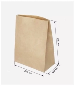 Крафт - пакет "на вынос" В, 180*120*290мм, прямоугольное дно, 500шт/кор