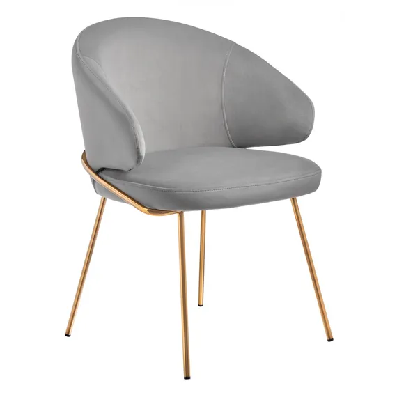 Стул Lime, серый микровелюр с золотыми ножками