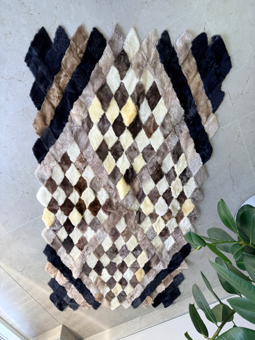 Покрывало меховое ковер из шкуры овчины