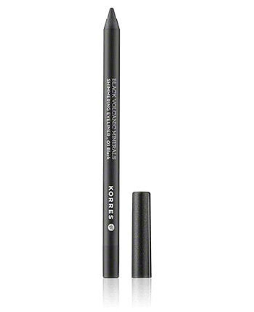 Контур для глаз Korres Black Volcanic Minerals Eyeliner Shimmering Eyeliner 01 черный (1,2 г)