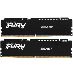 Оперативная память Память DDR5 2x32GB 5200MHz Kingston KF552C36BBEK2-64 Fury Beast Black Expo RTL Gaming PC5-41600 CL36 DIMM 288-pin 1.25В kit single rank с радиатором Ret