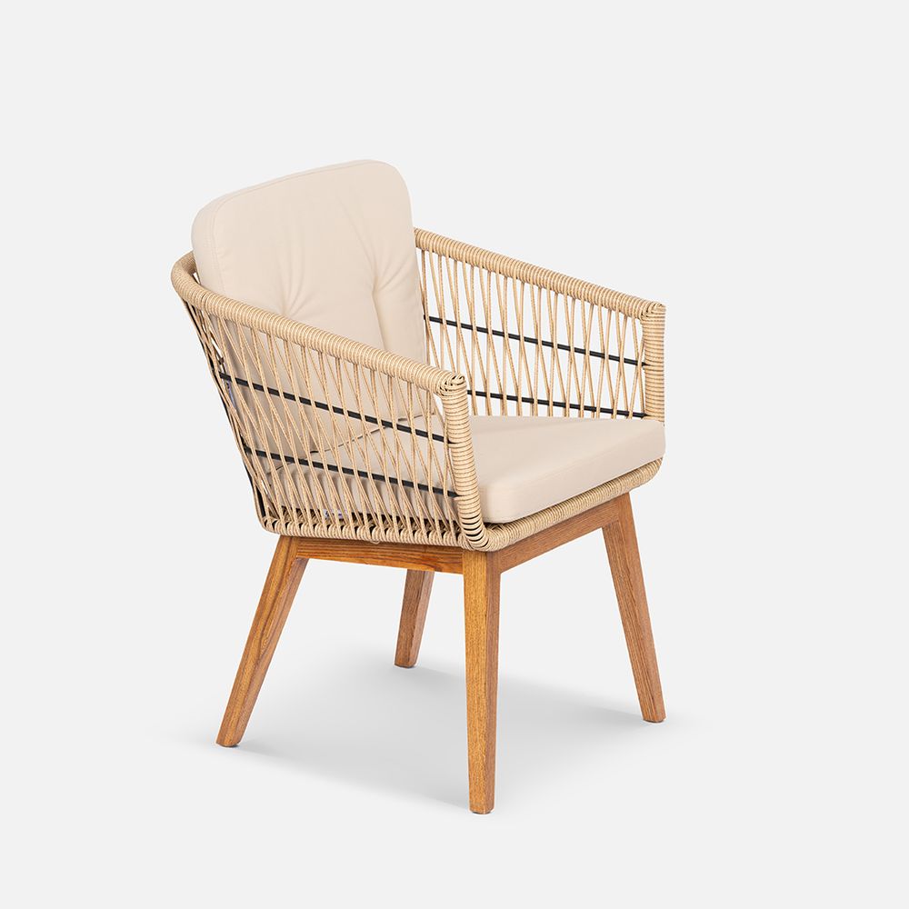 Стул Letto  Индийское дерево, RAL 9005 Jamaica beige, Ясень. Тик - 1/2