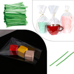 Скрутики-прутики 10 см с рисунком Горошек в пластмассовой оболочке зеленые