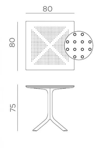 Пластиковый стол Clip 80х80 см белый