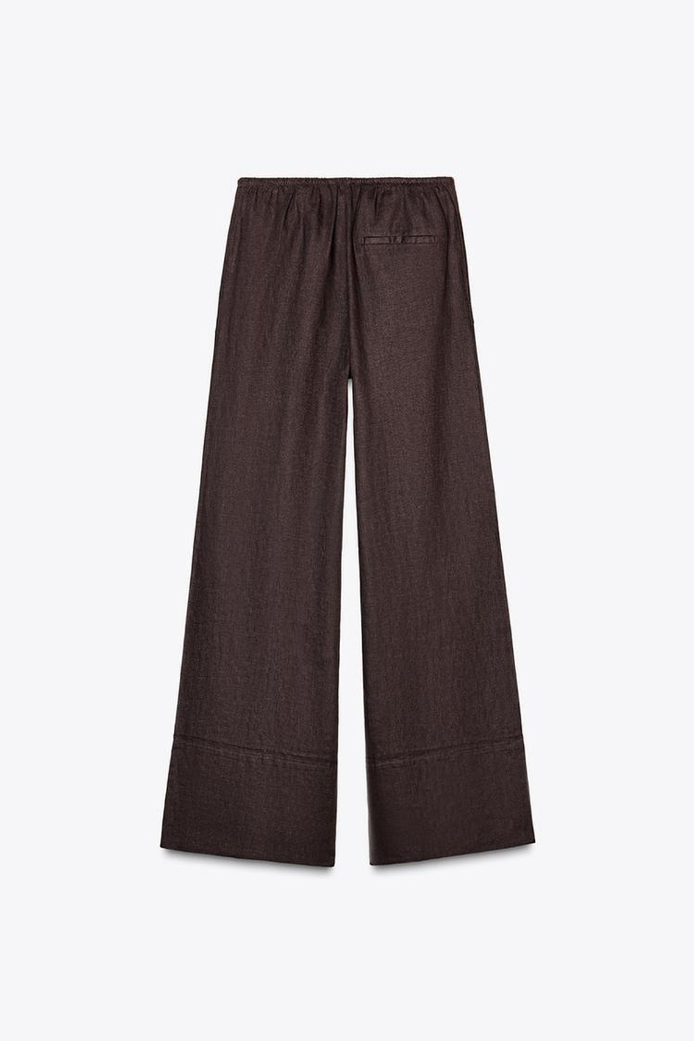 ZARA БРЮКИ ПАЛАЦЦО ИЗ 100% ЛЬНА — ZW COLLECTION, КОРИЧНЕВЫЙ