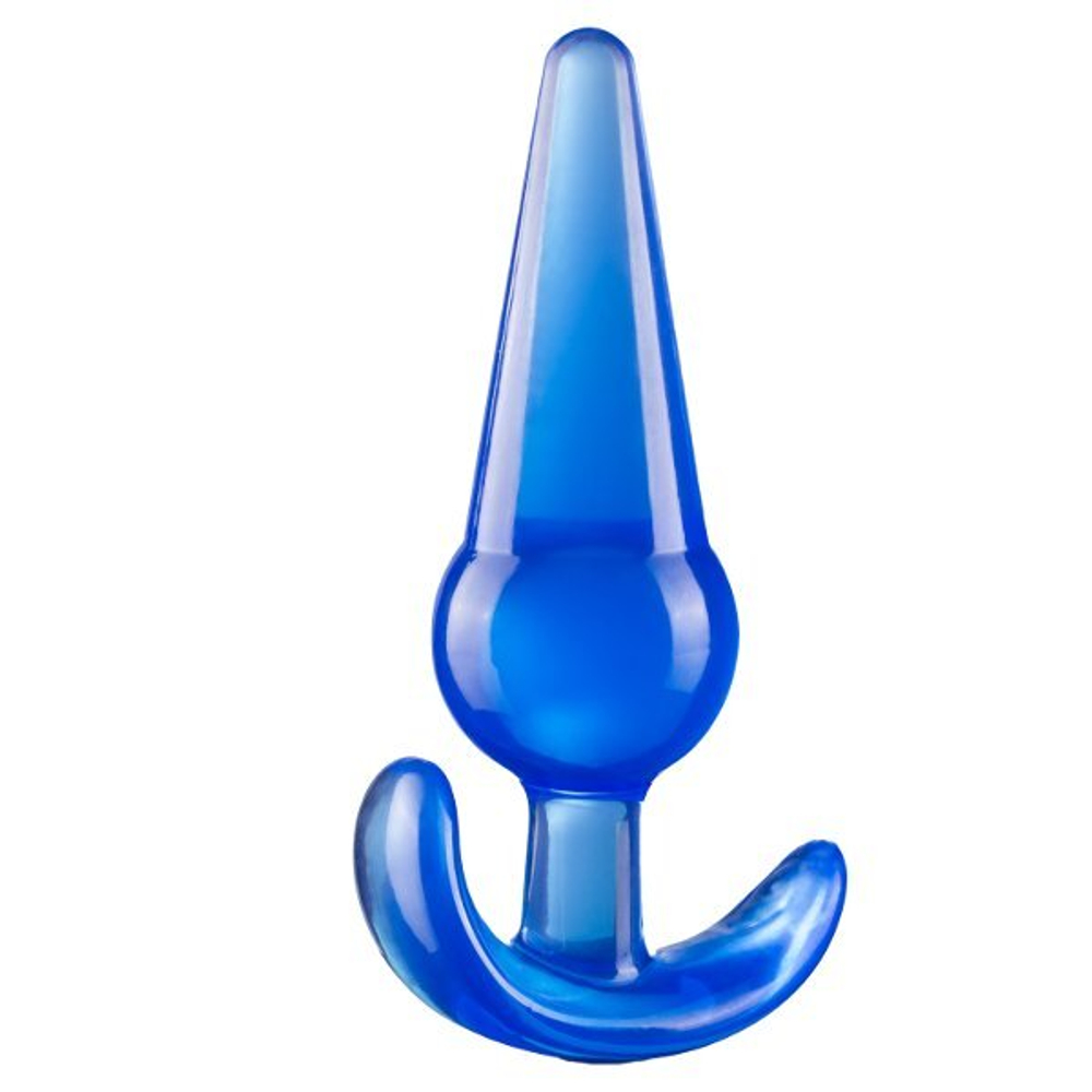 Синяя анальная пробка в форме якоря Large Anal Plug - 12,2 см. (Цвет: синий)