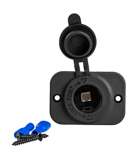 Разъем прикуривателя на панели, врезной, чёрный