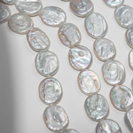 Жемчуг культивированный в форме овала, серый, 17*14мм